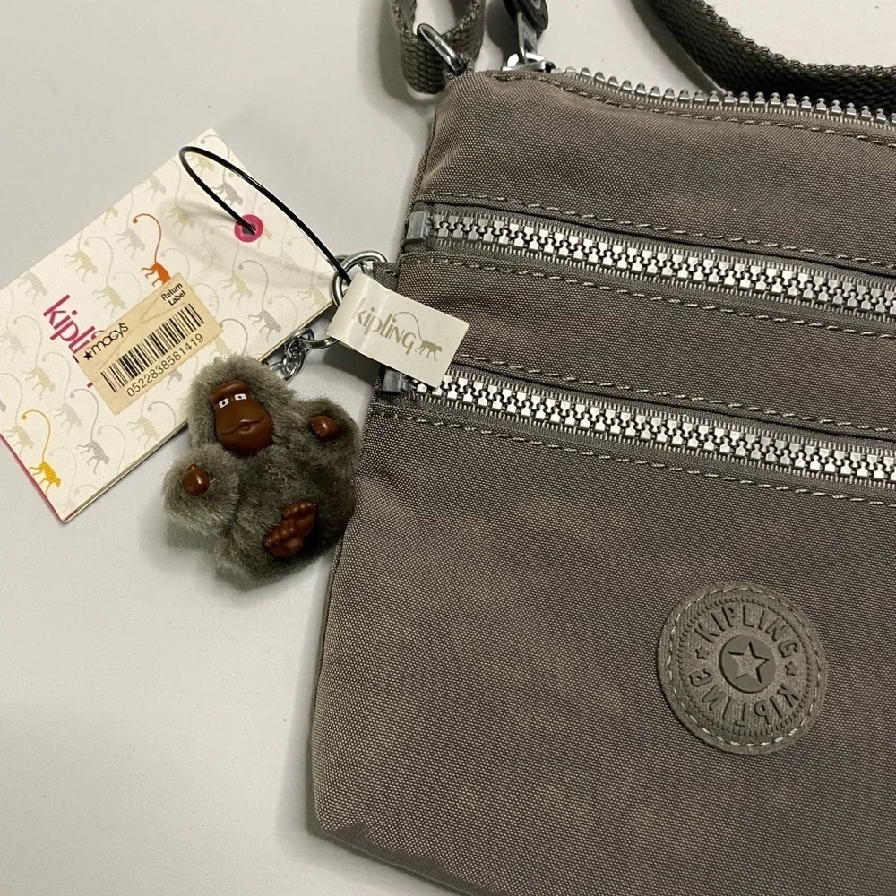Kipling Alvar NWT small crossbody celo gray‎ concert event essentials travel